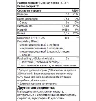 MEX Nutrition – BCAA 20K – 520 грам